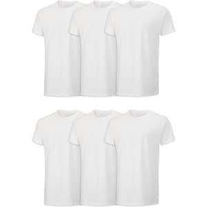 Fruit of the Loom Men's Moisture Wicking Undershirt 6-Pack: $10