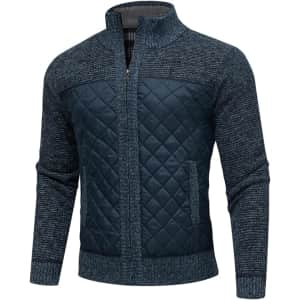 AKuVoL Men's Full-Zip Cardigan w/ Pockets: From $14