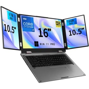 Kooforway Triple Screen Laptop 16" Main + Dual 10.5" Monitors: $909.30