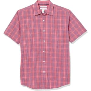 Amazon Essentials Men's Regular-Fit Short-Sleeve Poplin Shirt: $13