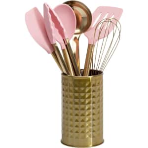 Paris Hilton 7-Piece Kitchen Tool Crock with Silicone Cooking Utensils: $19 w/ Prime