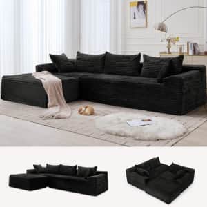 Korser 110" L-Shaped Modular Sectional Sofa: $284.99