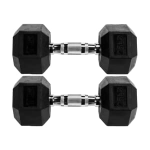 Fitvids 25-lb. Rubber Encased Hex Dumbbell: $40