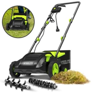 Steelite 13" 12A 2-in-1 Electric Dethatcher and Scarifier: $96