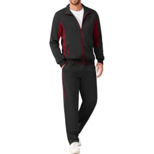 Coofandy Men's Black Tracksuit 2-Piece Set: $18.49