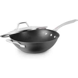 Calphalon Signature Hard-Anodized Nonstick 12" Flat Bottom Wok with Cover: $91