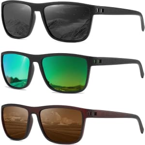 Men's Polarized Sunglasses 3-Pack: $7.99