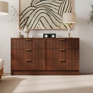 Yitahome 47.5" Walnut 6-Drawer Dresser: $139.99 Yitahome 47.5" Walnut 6-Drawer Dresser: $139.99