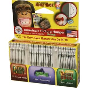 Monkey Hook 30-Piece Heavy-Duty Picture Hanger Set: $9.50 Monkey Hook 30-Piece Heavy-Duty Picture Hanger Set: $9.50