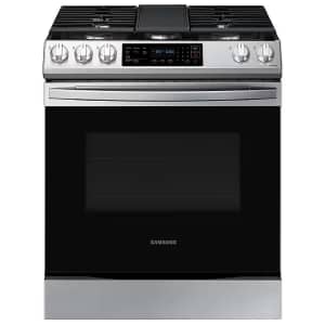 Samsung 6.0-Cubic Foot Smart Slide-in Gas Range: $800