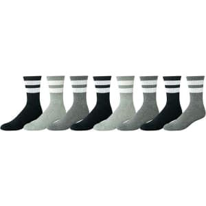 Amazon Essentials Men's Retro Stripe Crew Socks 8-Pack: $8.95
