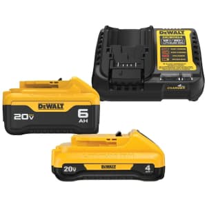 Certified Refurb DeWalt 20V Max Lithium-Ion 6.0Ah / 4.0Ah Battery Starter Kit: $105