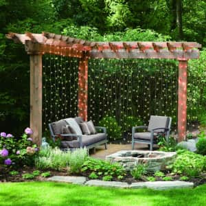 Better Homes & Gardens 240-Count 15-Strand Outdoor LED Curtain String Light Set: $9.98