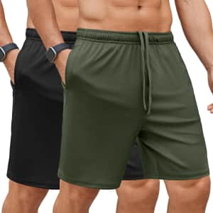 Coofandy Men's Workout Gym Shorts 2-Pack: $9.97
