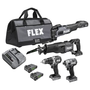 Flex 24V 4-Tool Brushless Power Tool Combo Kit w/ Soft Case: $219
