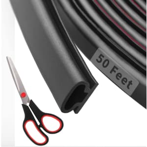 50-Foot D-Shape Rubber Weather Stripping: $12