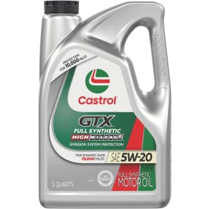Castrol 5-Quart GTX Full Synthetic High Mileage 5W-20 Motor Oil: $20 w/ Prime