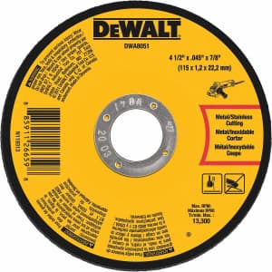 DeWalt 4-1/2" x 7/8" Metal Cut-Off Wheel: $1.25 DeWalt 4-1/2" x 7/8" Metal Cut-Off Wheel: $1.25
