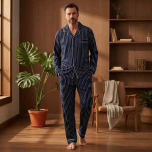 Men's Striped Sleepwear Pajama Set: $9