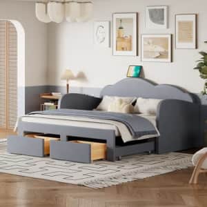 ModernLuxe Adjustable Twin-to-King Daybed w/ USB: $291.99