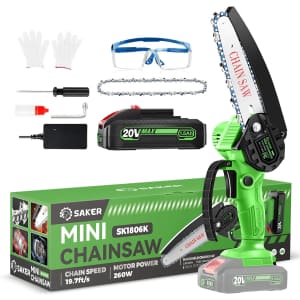Saker 6 Inch Mini Cordless Chainsaw: $19.79