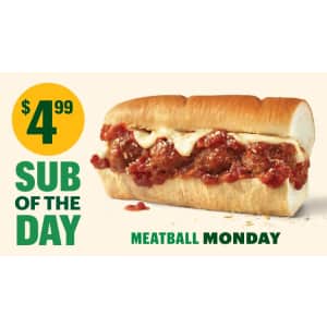 Subway Sub of the Day: $4.99