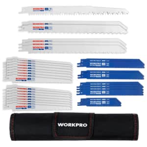 WorkPro 32-Piece Reciprocating Saw Blade Set: $21.24
