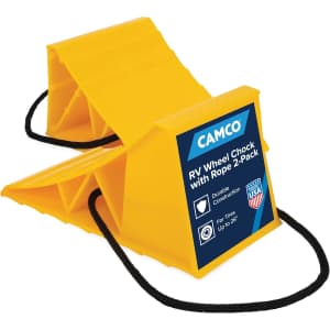 Camco Camper & RV Wheel Chock with Rope 2-Pack: $4.13