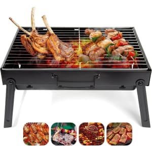 Folding Portable Barbecue Charcoal Grill: $8.27