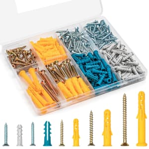 270-Piece Drywall Anchors and Screws Assortment Kit: $8.99 270-Piece Drywall Anchors and Screws Assortment Kit: $8.99
