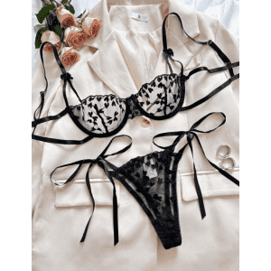 Avidlove Black Lace Bra and Panty Set: $4.99