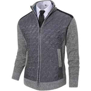 Msmsse Men's Full Zip Cardigan Sweater: From $13.76