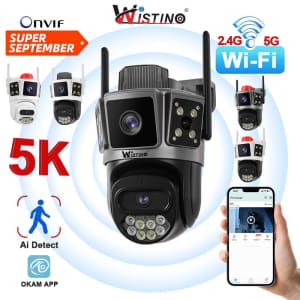 Wistino 10MP 5G Dual Lens Outdoor WiFi Security Camera: $17.31