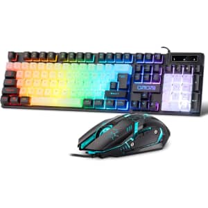 Rainbow LED USB Wired Keyboad and Mouse Combo: $13 Rainbow LED USB Wired Keyboad and Mouse Combo: $13