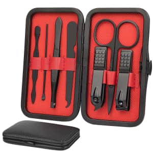 Professional 7-Piece Pedicure & Grooming Set w/ Leather Case: $4