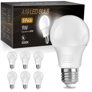 60W Equivalent A19 LED Light Bulb 6-Pack: $6.99