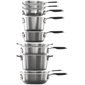 Calphalon Select 10-Piece Space-Saving Stainless Steel Cookware Set: $150 Calphalon Select 10-Piece Space-Saving Stainless Steel Cookware Set: $150