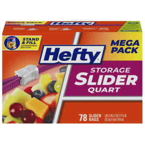 Hefty 78-Count Quart Size Slider Storage Bags: $6.65 via Subscribe & Save Hefty 78-Count Quart Size Slider Storage Bags: $6.65 via Subscribe & Save