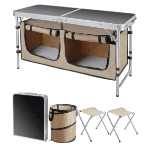 Folding Camping Table Set: $50