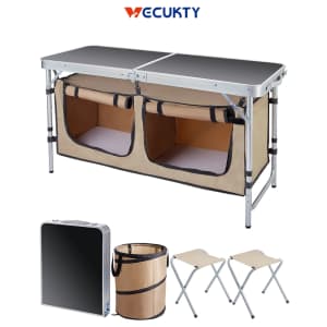 Folding Camping Table Set: $53