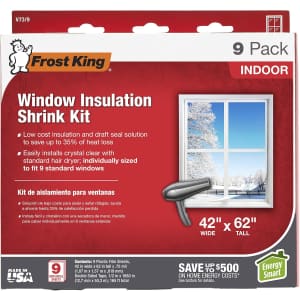 Frost King 42" x 62" Window Insulation Shrink Kit 9-Pack: $16