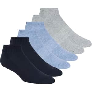 DKNY Men's Sport Cushion Quarter Crew Socks 6-Pack: $9