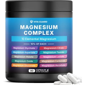Vita Guard 10-in-1 1,480mg Magnesium Complex 90-Capsule Bottle: $11.99