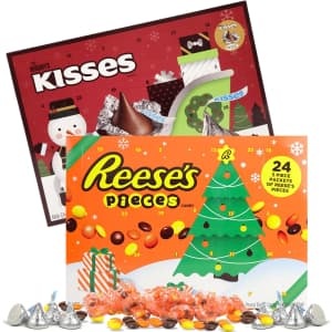 Sweetzo Reese's Pieces and Kisses Chocolate Advent Calendars: $8.88