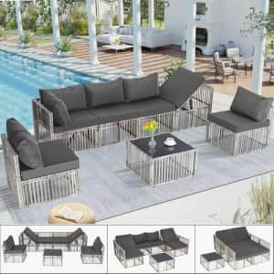 7-Piece Wicker Outdoor Sectional Conversation Set: $235 7-Piece Wicker Outdoor Sectional Conversation Set: $235