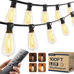 100-Foot LED Outdoor String Lights: $25