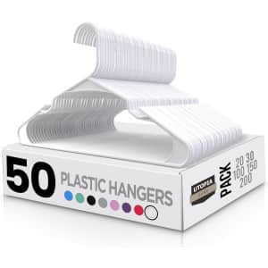 Utopia Home Plastic Hangers 50-Pack: $19