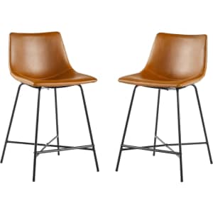 Walker Edison Xuma Faux Leather Counter Stool 2-Pack: $38
