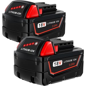 Worthmah 18V 5.0Ah Batteries for Milwaukee 2-Pack: $53.99