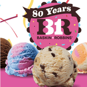 Baskin-Robbins Scoops: 80 cents on December 7
